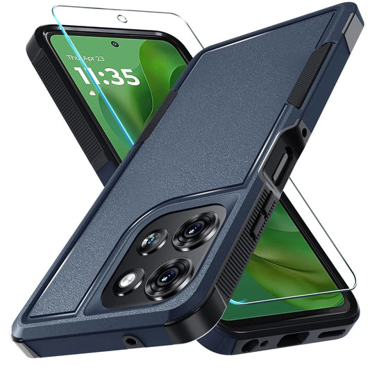 Motorola Moto G 2025 Protective Case with Tempered Glass Screen Protector – Shockproof Cover