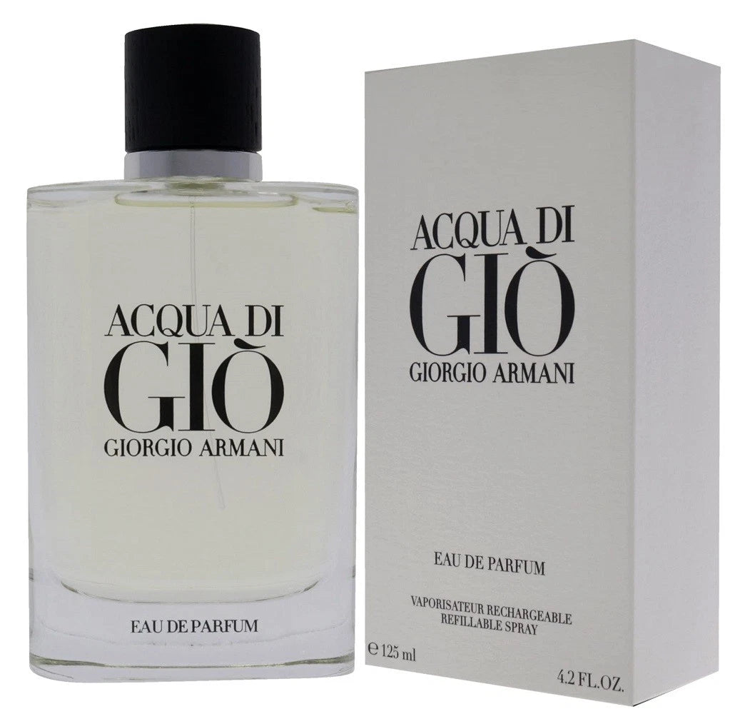 Giorgio Armani Acqua di Giò Eau de Parfum for Men – 4.2 oz / 125 mL Refillable Luxury Fragrance